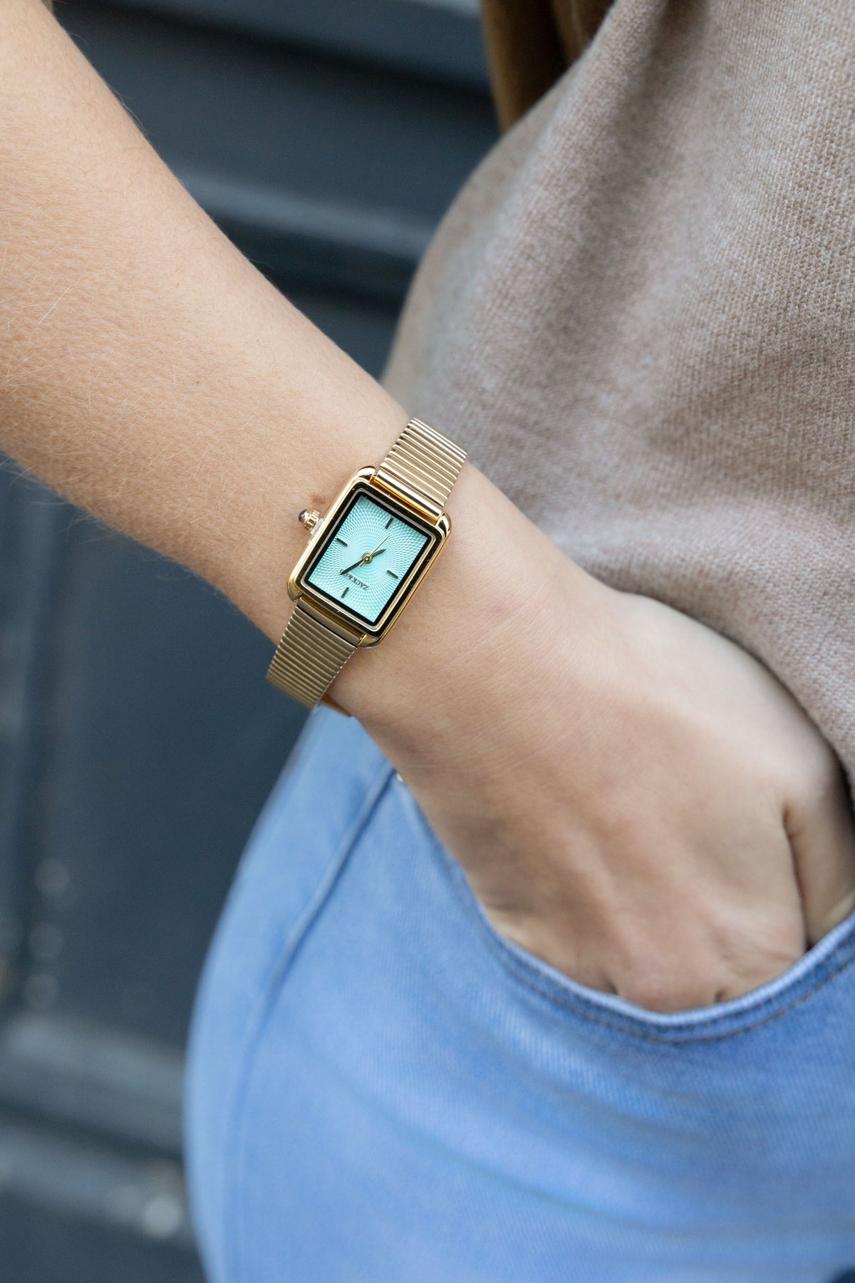 Montre Iris - Dorée, Turquoise
