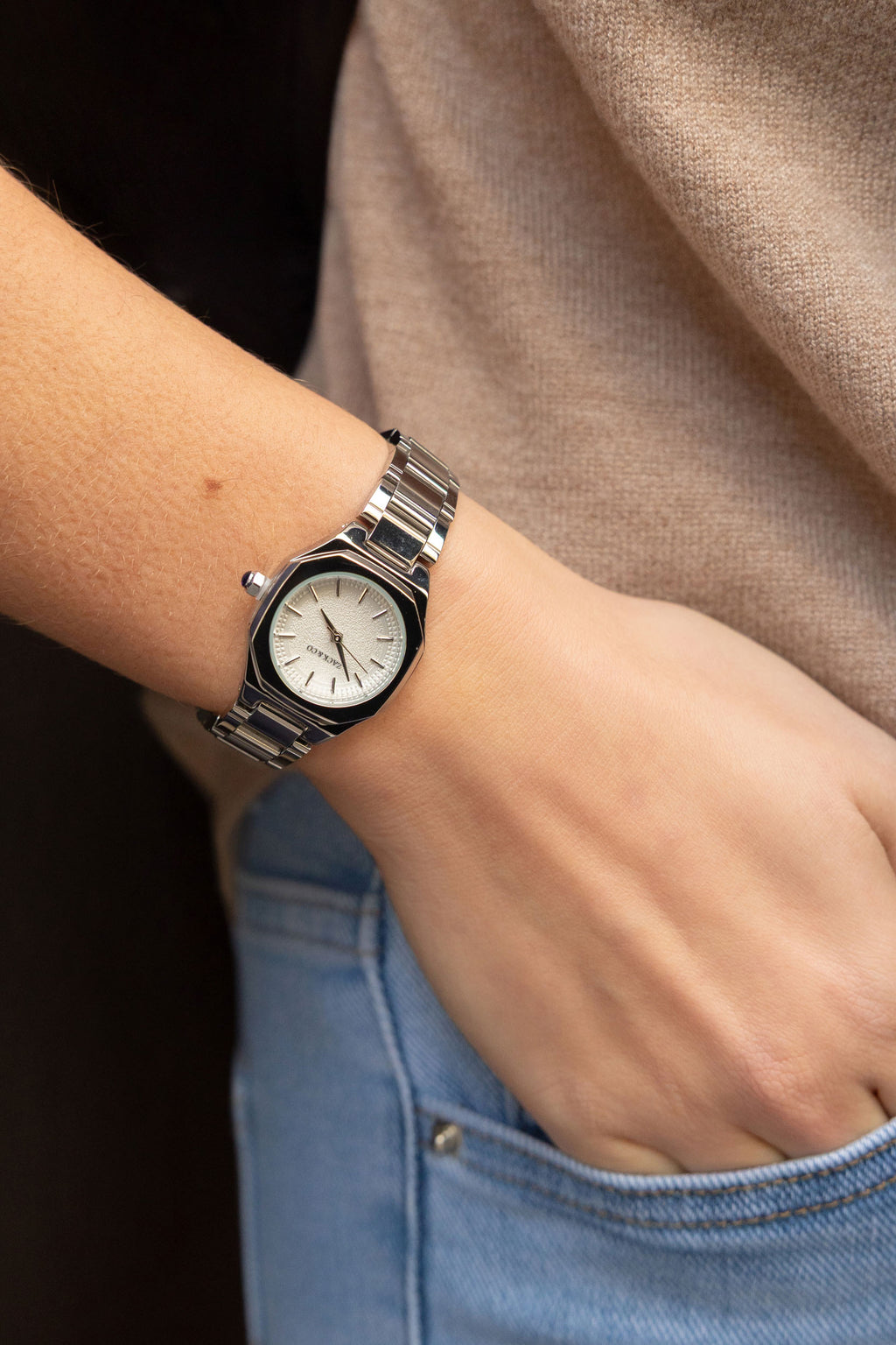 Montre Jeanne - Argent, Blanc