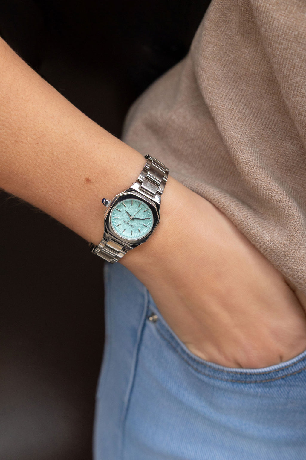 Montre Jeanne - Argent, Turquoise